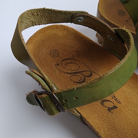 Biza Boho Strappy Green Cork Leather Sandals Size 7 made in spain - Picture 5 of 16